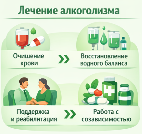 лечение алкоголизма в Приозерске этапы
